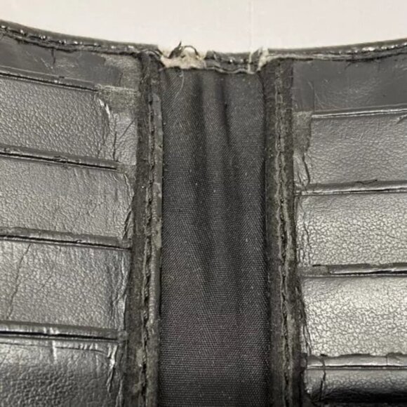 Coach Vintage Signature Snap Front Wallet Black Gray Canvas Leather Cardholder - Picture 9 of 15